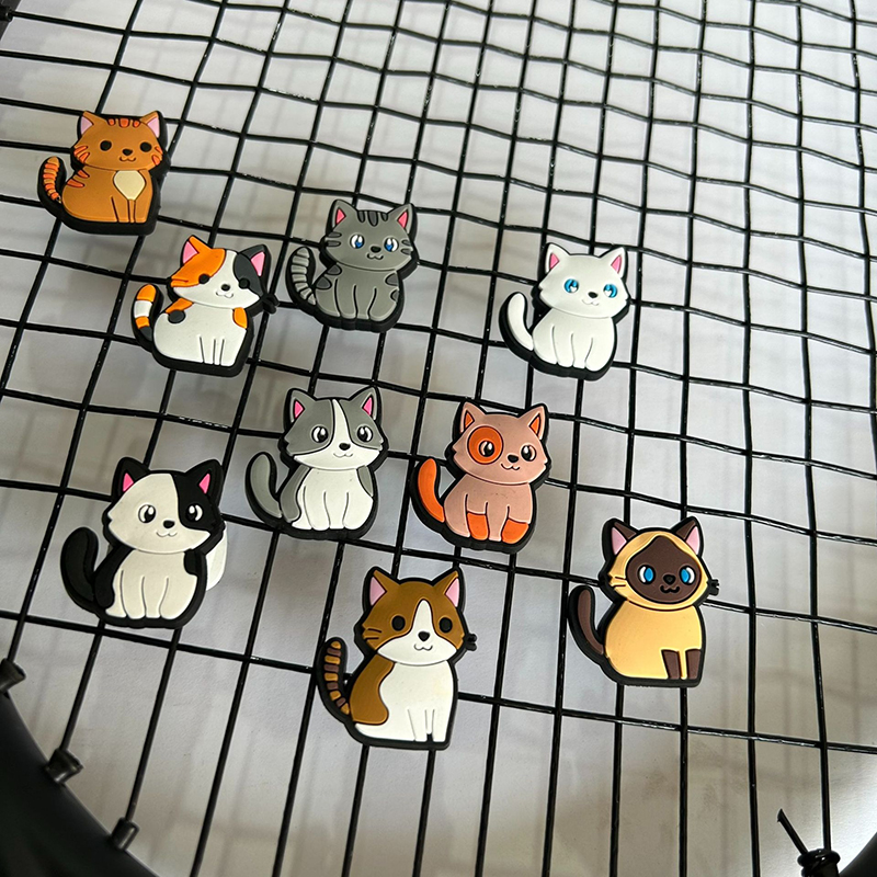 Racket Vibration Dampener - 1/6/8Pcs Cartoon Cat Tennis Vibration Damper