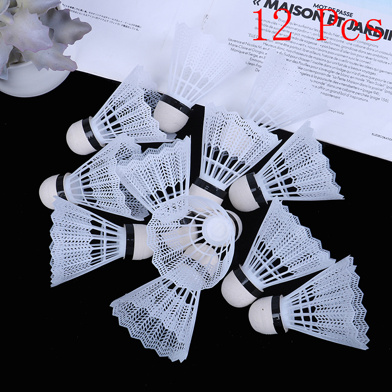 Badminton Nylon Shuttlecock - 12Pcs Lightweight Plastic Badminton Shuttlecocks Portable