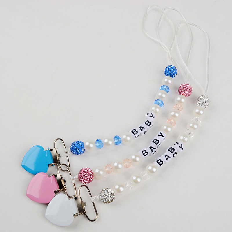 Pearl Pacifier Chain Clip for  - String Tension Clip avaliação e preço