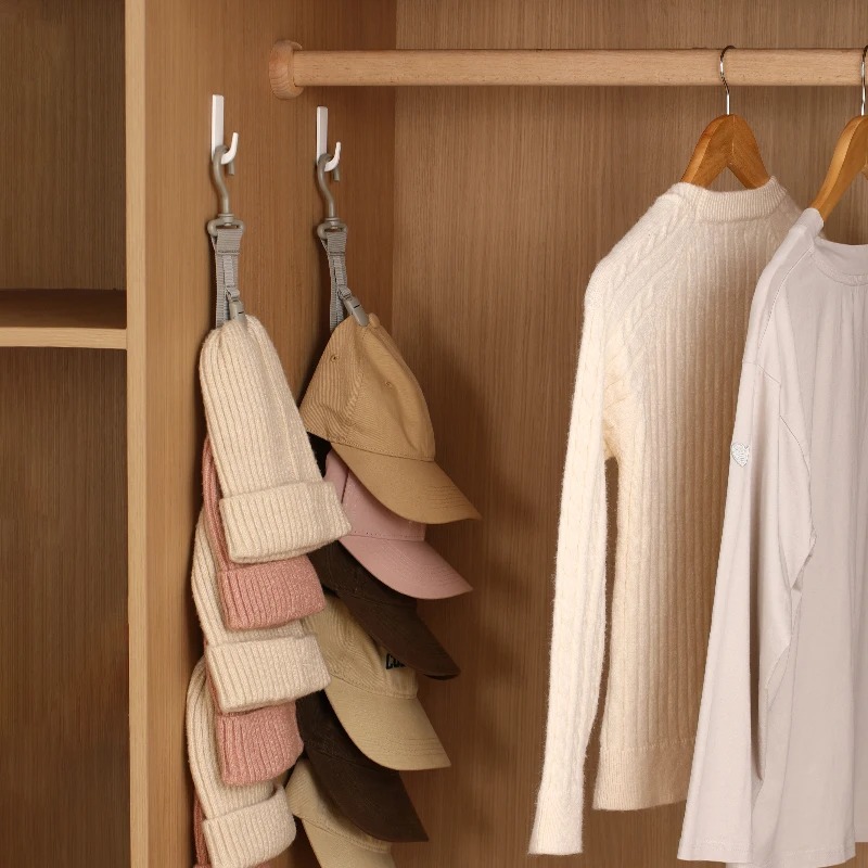 Wardrobe Hat Rack Hanging Rope - String Tension Clip avaliação e preço